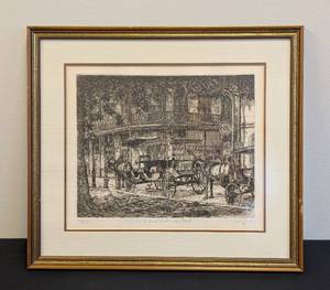 lot 179 image: Framed St Louis Street Etching by Jack R. Miller
