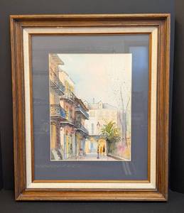 lot 184 image: Framed Nestor Fruge Watercolor Print