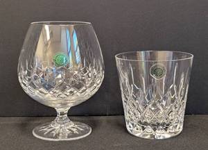 lot 182 image: Galloway Crystal Snifter and Rocks Glasses