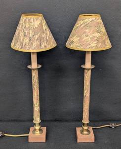 lot 186 image: Pair of Vintage Marbleized Table Lamps