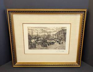 lot 189 image: Framed Vintage Etching by Halvard Storm