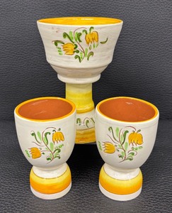 lot 121A image: Vintage Stangl Pottery Tulip Goblet and Egg Cups