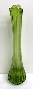 lot 103A image: Vintage LE Smith Swung Vase with Ribbed Contours