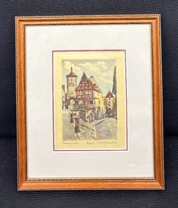lot 218 image: Rothenburg Tauber Framed Print by Ernst Geissendorfer
