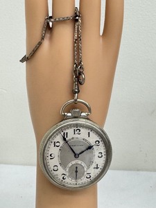 lot 7 image: Vintage Hamilton Pocket Watch with Art Deco Fob Chain