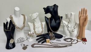 lot 36 image: Assortment of Vintage Costume Jewelry Including Necklaces, Bracelets, and Earrings