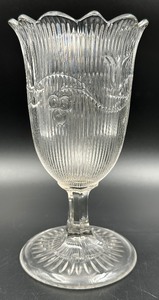 lot 43F image: Antique EAPG Flint Glass Bellflower Pattern Celery Vase
