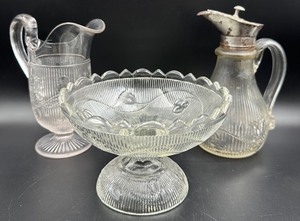 lot 168F image: Antique EAPG Flint Glass Bellflower Pattern Not Perfect But Beautiful Collection