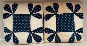 lot 92F image: Antique Handmade Quilted Pillows
