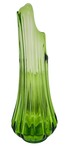 Vintage MCM LE Smith Lime Green Swung Ribbed Vase 20”