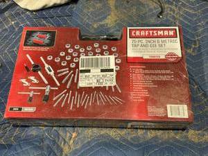 lot 6 image: New Craftsman 75 Piece Inch & Metric Tap & Die Set