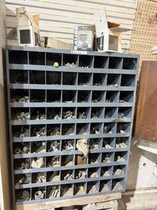 lot 82 image: Metal Bolt Bin & Everything in It - 34 x 42