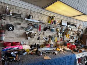 lot 106 image: Everything on Bench & On Pegboard