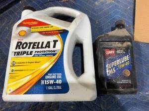 lot 108 image: Full Gallon Rotella T 15W-40 & Full Quart Cenex Superlube 15W40