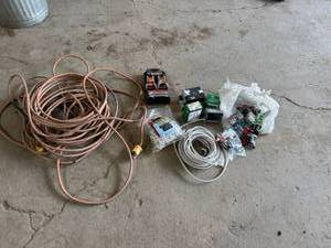 lot 127 image: Extension Cord, Wire, Ratchet Strap & Electrical Supplies
