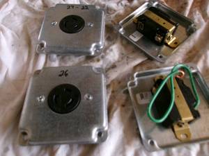 lot 39 image: 220Volt Round Outlets & Metal Covers