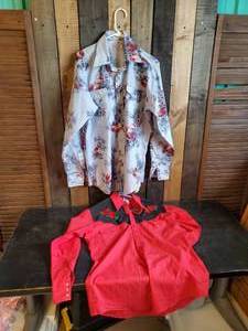 lot 100 image: two Vintage Pearl Snap Shirts, Ely Diamond and H bar C Ranchwear