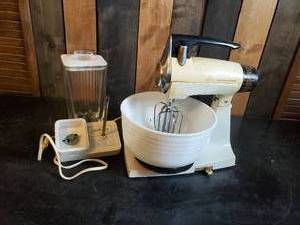 lot 105 image: Vintage Mixmaster Mixer and Accessories
