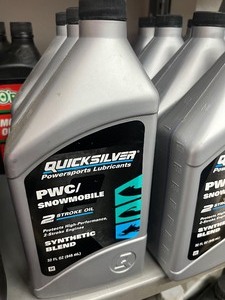 lot 12 image: bottle Quicksilver Premium synthetic blend 2 stroke pic snowmobile oil