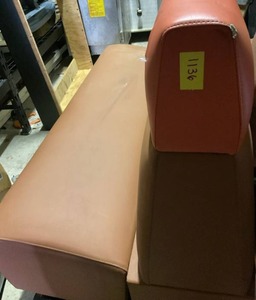 lot 1136 image: Coral and Orange Standard Booth 60 L x 42 H