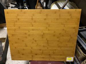 lot 1107 image: 30 x 24 bamboo table and cast iron legs