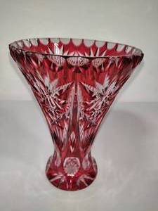 lot 35 image: Bohemian Crystal Cut Vase