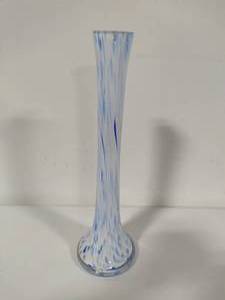 lot 53 image: Blue & White Glass Art Vase