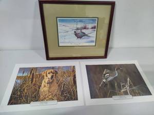 lot 71 image: Country Pheasants print by Les Kouba