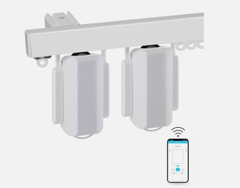 lot 921 image: Wasserstein Smart Curtain Motor - 2 Pack - White