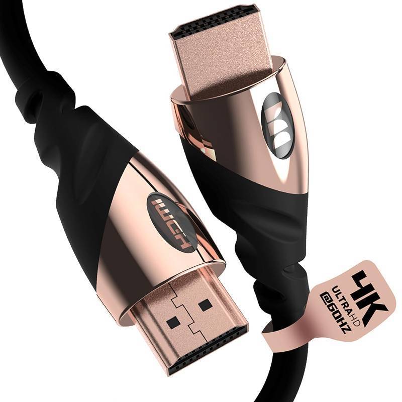 lot 886 image: Monster 8Ft HDMI Electronic Cable 4K Ultra Hd with Ethernet Cord 60120 Hz Refresh Speed 21Gbps 1080p Video Corrosion Resistant Gold Contac