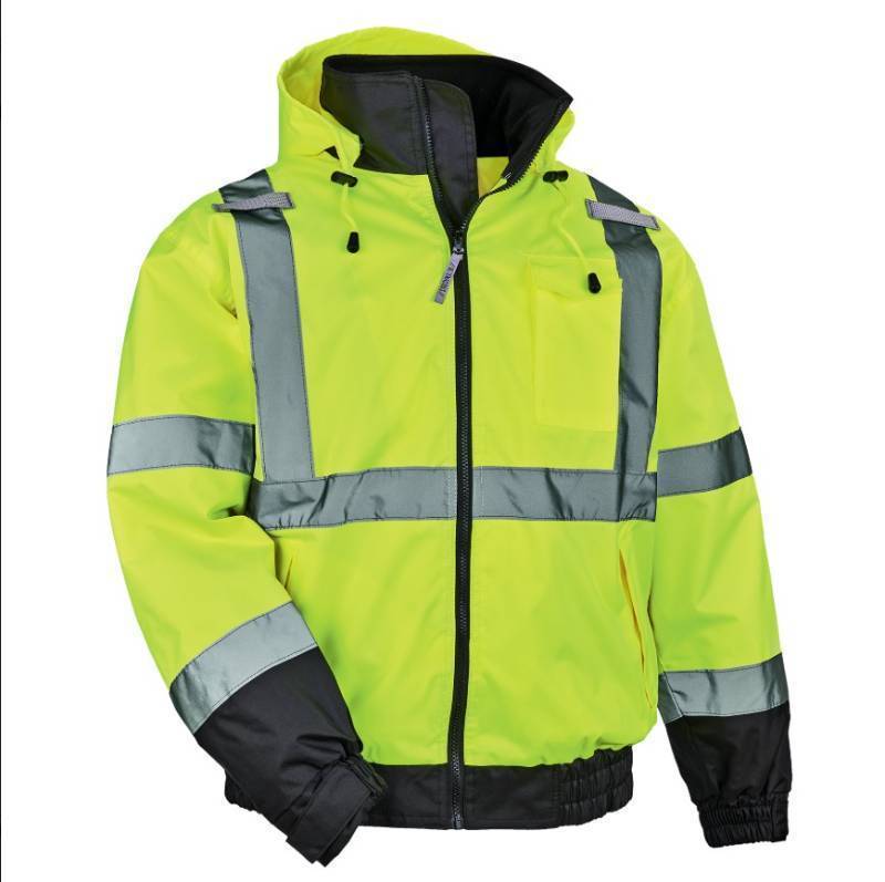 lot 809 image: NEW Ergodyne GloWear 8379 2-in-1 Hi-Vis Winter Bomber Jacket - Type R, Class 3 - LIME 3XL