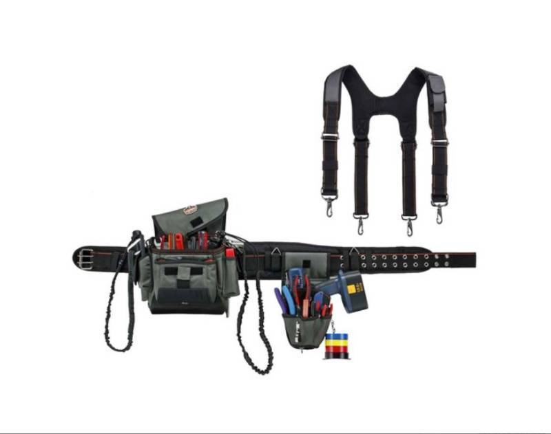 lot 817 image: NEW Ergodyne Arsenal InstallerDrill Holder Tool Rig 5506S - Gray Belt and Shoulder Straps