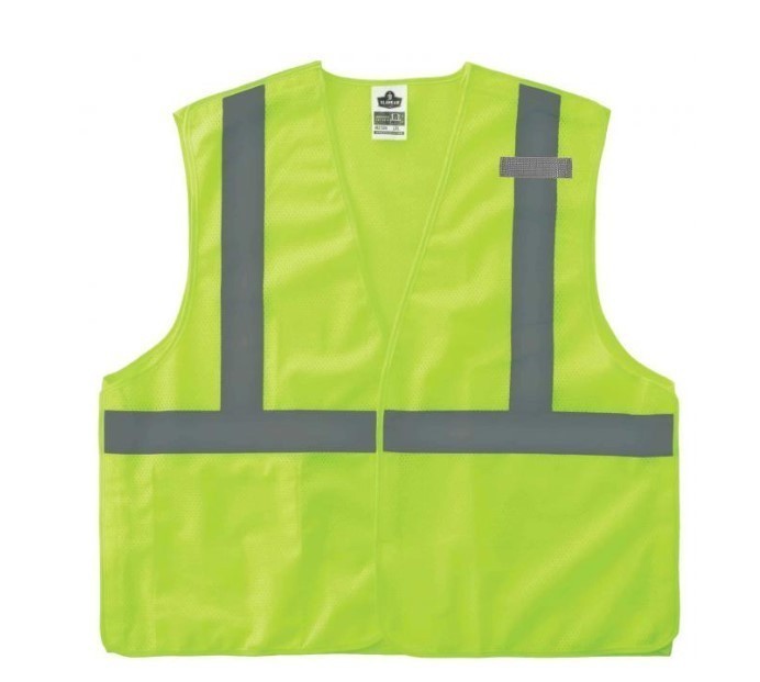 lot 829 image: NEW Ergodyne GloWear 8215BA Breakaway Mesh Hi-Vis Safety Vest - Type R, Class 2, Economy - XS - LIME