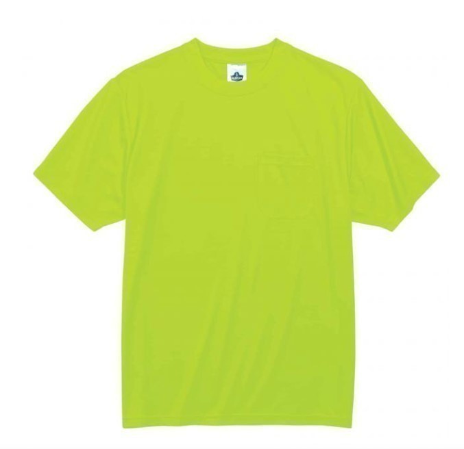 lot 848 image: NEW Ergodyne GloWear 8089 Hi-Vis Short Sleeve T-Shirt -Non-Certified - LIME- Small