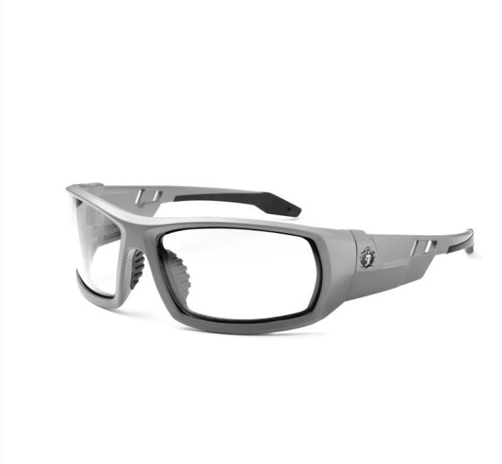 lot 720 image: NEW 2 Pack of Ergodyne Skullerz ODIN Safety Glasses-Eye Protection Clear Lens Matte Gray Frame