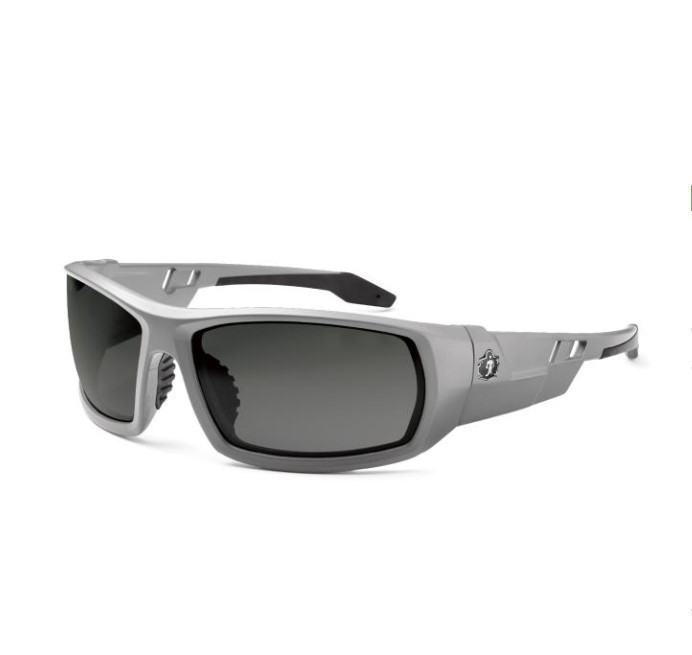 lot 730 image: NEW 2 Pack of Ergodyne Skullerz ODIN Safety Glasses-Eye Protection Smoke Lens Matte Gray Frame