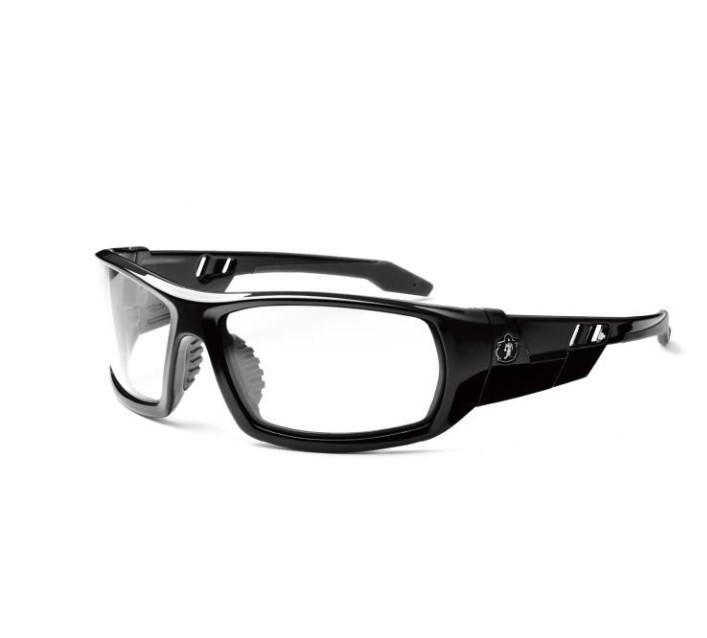 lot 733 image: NEW 2 Pack of Ergodyne Skullerz ODIN Safety Glasses-Eye Protection Clear Lens Black Frame