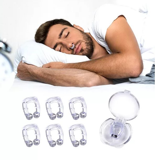 lot 743 image: NEW Dartwood Anti-Snoring Device - Silicone Nose Clips to Help Stop Snoring, Improve Sleep Health - 6 Pcs with Case