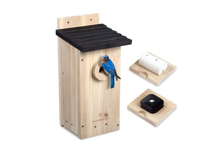 lot 758 image: NEW Wasserstein Wooden Birdhouse for Smart Cameras