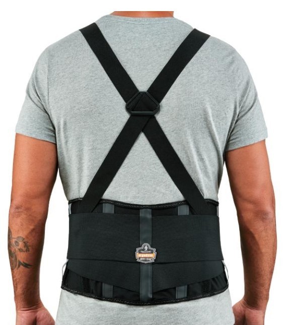 lot 764 image: NEW Ergodyne ProFlex 2000SF 840D Spandex Back Support Brace with Sticky Fingers - BLACK - MEDIUM