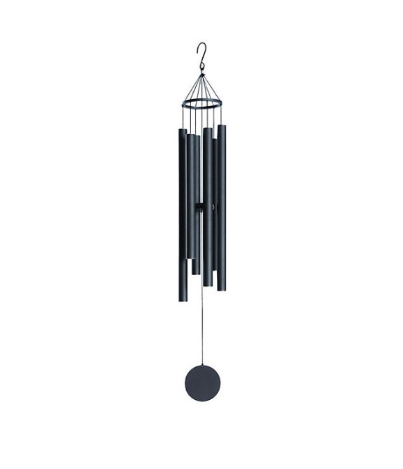 lot 199 image: NEW Members Mark 51.5 Inch Hand-Tuned Black Aluminum Wind Chimes