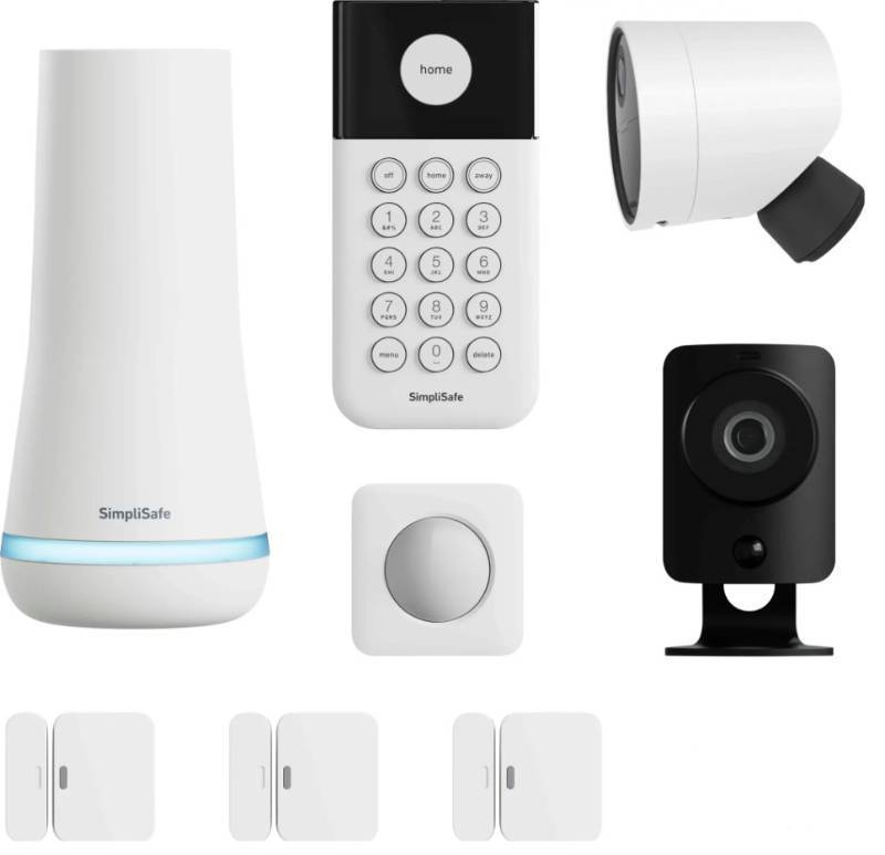 lot 135 image: NEW SimpliSafe - Home Security System with Indoor and Outdoor Cameras 8-piece - White