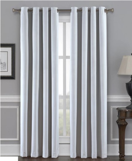 lot 354 image: NEW MAJESTY VELVET TOTAL BLACKOUT CURTAIN PANEL PAIR - WHITE