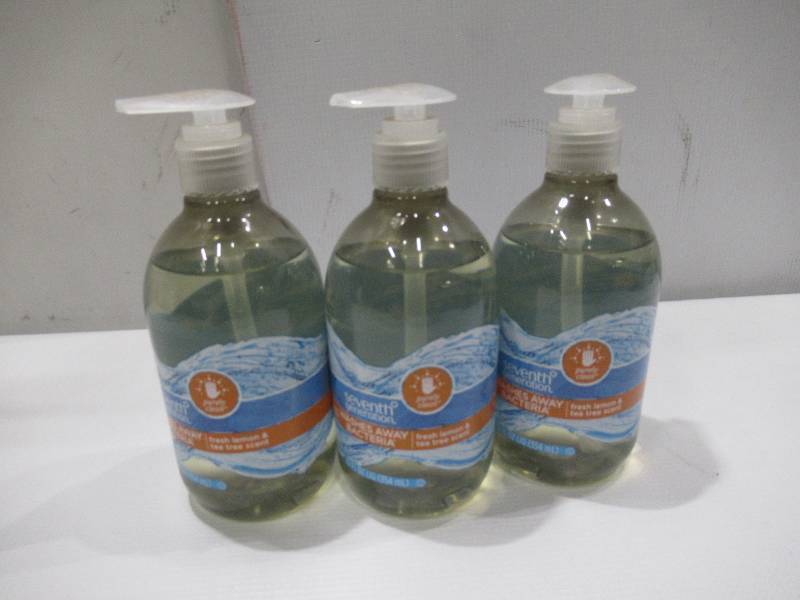 lot 447 image: NEW 3 Pack of Seventh Generation Purely Clean Hand Wash - Fresh Lemon & Tea Tree 12 oz