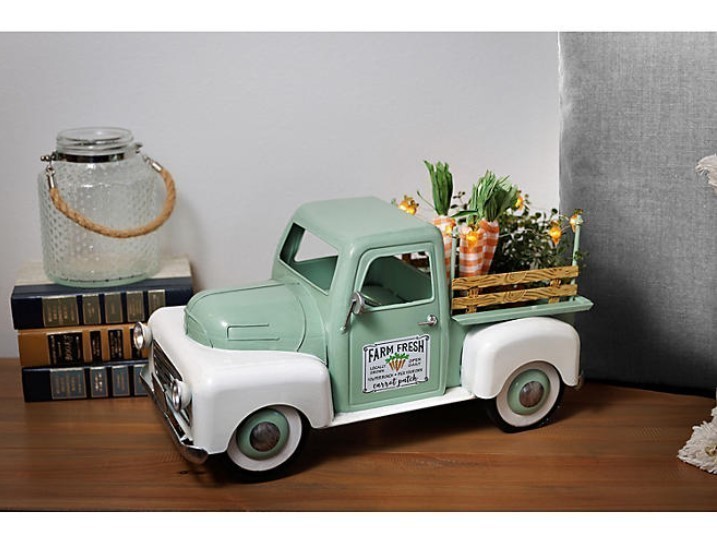 lot 373 image: NEW Members Mark Pre-Lit Vintage Spring Truck Green
