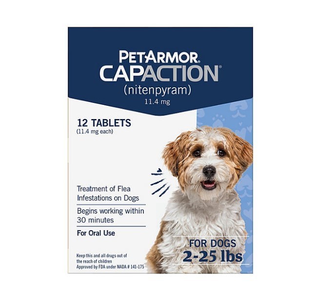 lot 375 image: NEW PetArmor CapAction Flea Tabs for Dogs, 12 ct. - For Dogs 2-25 lbs.