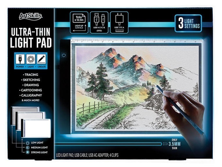 lot 401 image: NEW ArtSkills Ultra-Thin LED Light Pad for Tracing and Drawing