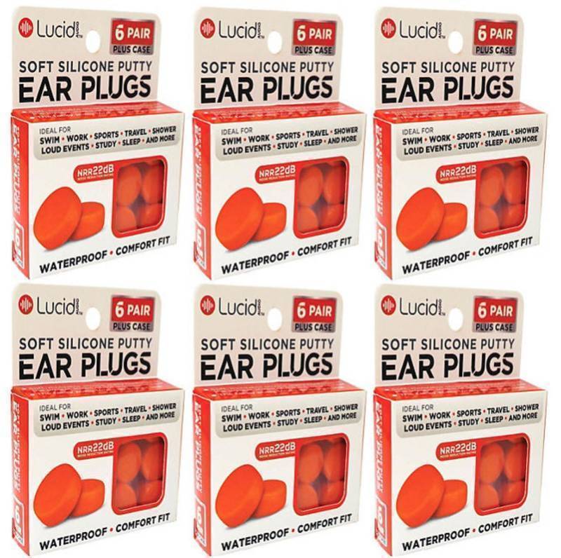 lot 330 image: NEW Lucid Audio Silicone Ear Plugs 6 pk of 6 Ear Plugs (36 Pairs total)