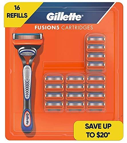 lot 343 image: NEW Gillette Fusion5 Mens Razor Blade Refills, 16 Cartridges