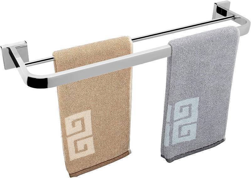 lot 303 image: NEW NearMoon Double Bath Towel Bar - 22 Inches Chrome